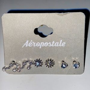 Set of 3 Silver Aeropostale Constelation Earrings